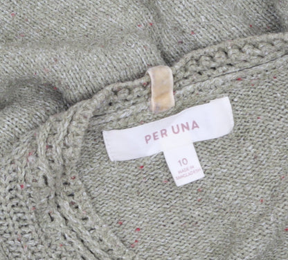 Womens UK Size 10 Marks and Spencer Green Henley Jumper