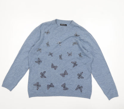 Womens UK Size M Etoile Blue Pullover Jumper