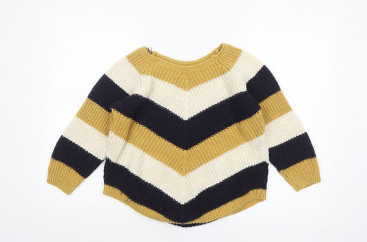 Womens UK Size S Apricot Multicoloured Pullover Jumper