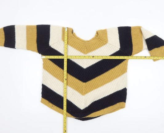 Womens UK Size S Apricot Multicoloured Pullover Jumper