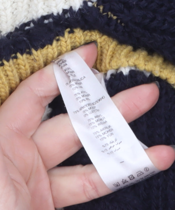 Womens UK Size S Apricot Multicoloured Pullover Jumper