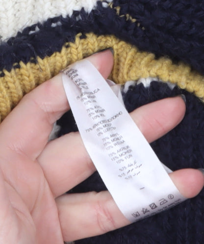 Womens UK Size S Apricot Multicoloured Pullover Jumper