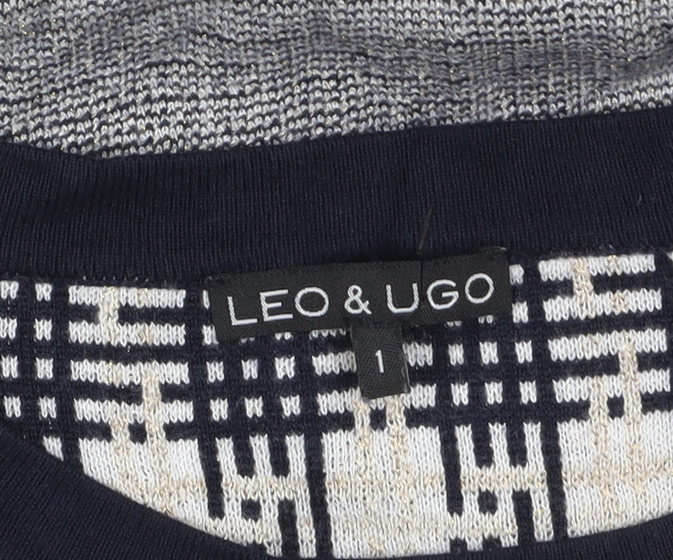 Womens UK Size S LEO & UGO Blue Pullover Jumper