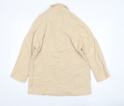 H&M Women’s Beige Linen Blend Relaxed Fit Blazer Size S