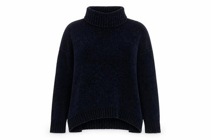 River Island Women’s Blue Roll Neck Chunky Knit Pullover Jumper L