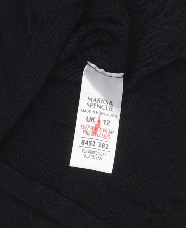 Womens UK Size 12 Marks and Spencer Black Basic Blouse