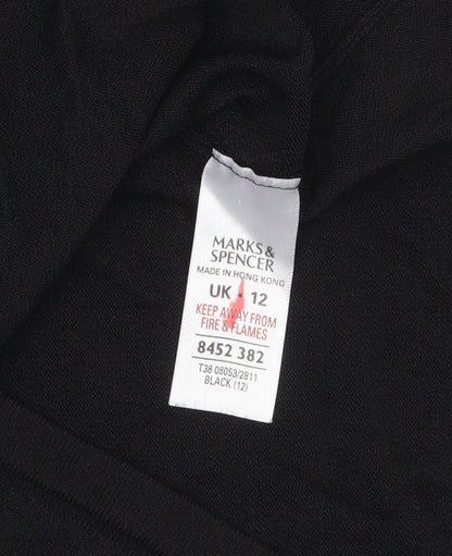 Womens UK Size 12 Marks and Spencer Black Basic Blouse