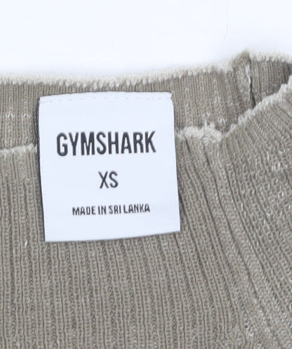 Gymshark Womens Beige High Neck Slim Fit Knit Pullover Jumper XS