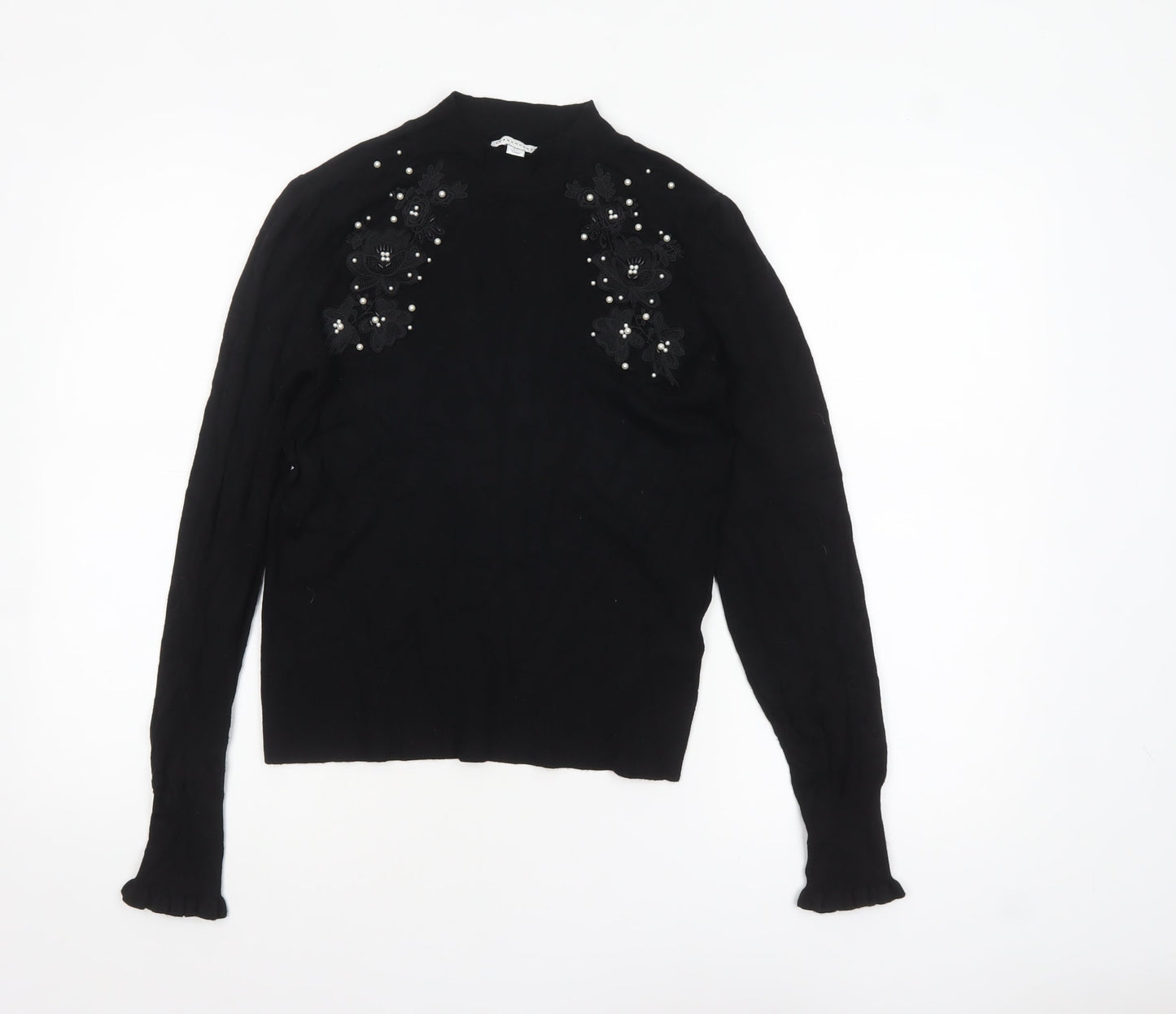 Womens UK Size 10 Warehouse Black Pullover Jumper