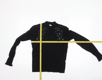 Womens UK Size 10 Warehouse Black Pullover Jumper