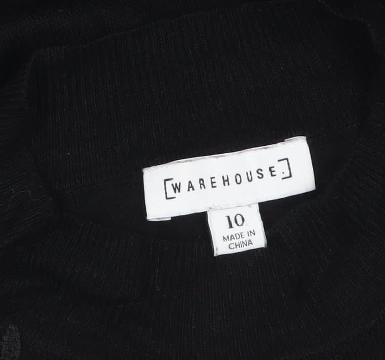 Womens UK Size 10 Warehouse Black Pullover Jumper