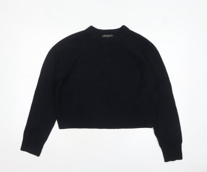 French Connection Women Black M Crew Neck Knit Long Sleeve Jumper
