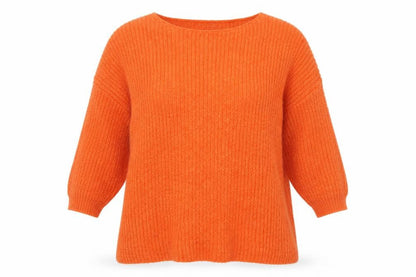 River Island Women’s Orange Chunky Knit Pullover Jumper Size 8
