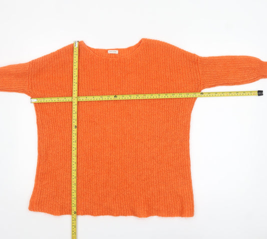 River Island Women’s Orange Chunky Knit Pullover Jumper Size 8