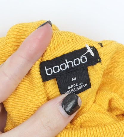 Womens UK Size M Boohoo Yellow Pullover Jumper