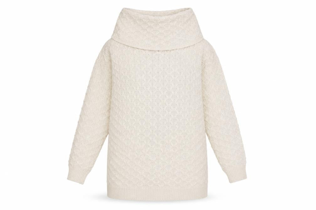 H&M Womens Beige Cowl Neck Long Sleeve Knit Jumper XS