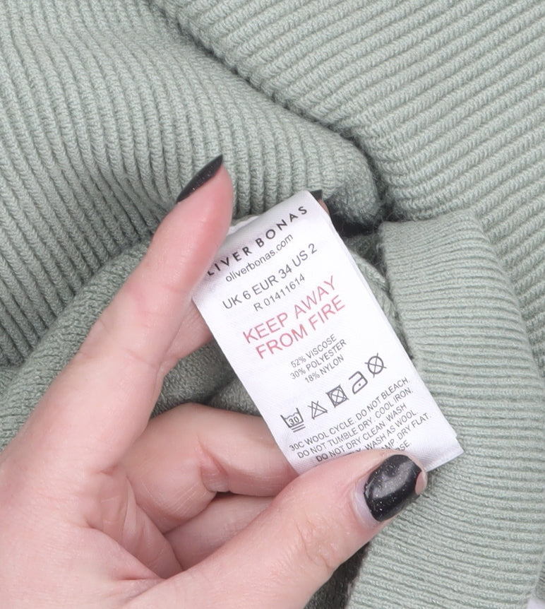 Womens UK Size 6 Oliver Bonas Green Pullover Jumper