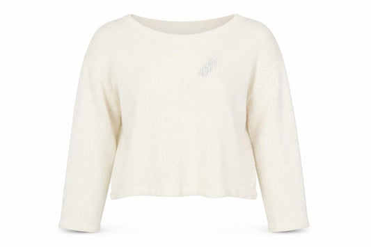 Bershka Women’s Ivory V-Neck Knit Jumper Size S