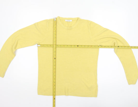 Marks and Spencer Women Yellow Acrylic Crew Neck Jumper Size 10
