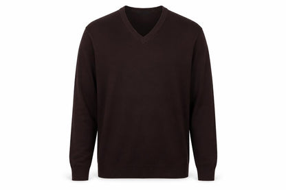 James Pringle Mens Brown V-Neck Acrylic Jumper Medium