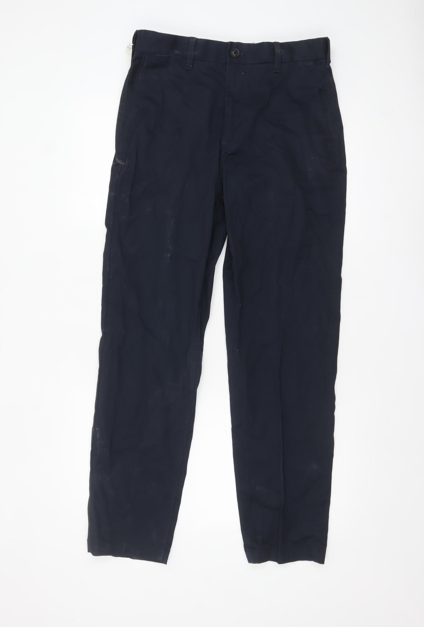 Mens UK Size M Marks and Spencer Regular Fit Chino Blue Trousers