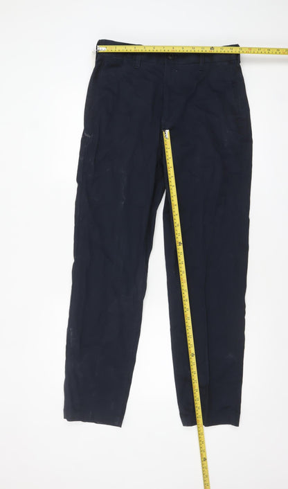 Mens UK Size M Marks and Spencer Regular Fit Chino Blue Trousers