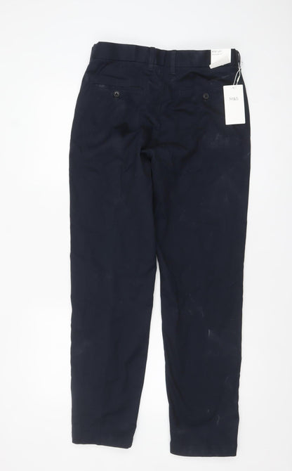 Mens UK Size M Marks and Spencer Regular Fit Chino Blue Trousers