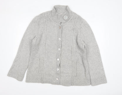 Marks and Spencer Per Una Womens Grey XL Chunky Knit Button Cardigan
