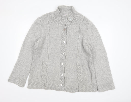 Marks and Spencer Per Una Womens Grey XL Chunky Knit Button Cardigan