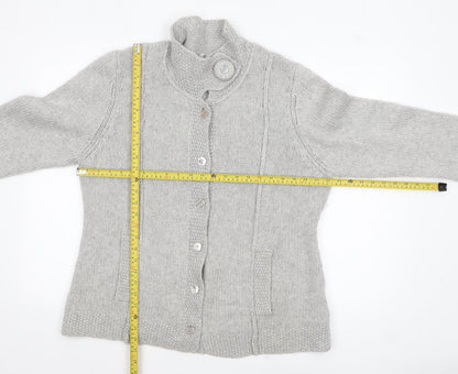 Marks and Spencer Per Una Womens Grey XL Chunky Knit Button Cardigan