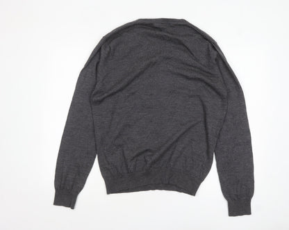 Jeff Banks Men’s Grey XL Wool Henley Jumper Extra Fine Merino