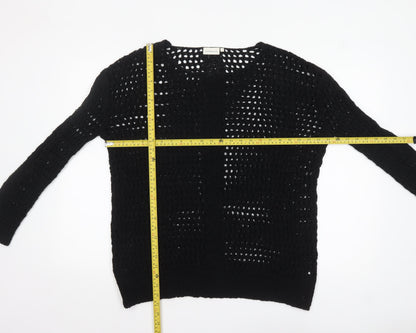 Womens UK Size L Peppercorn Black Cardigan Jumper