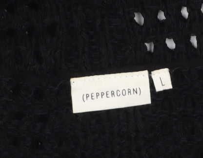Womens UK Size L Peppercorn Black Cardigan Jumper