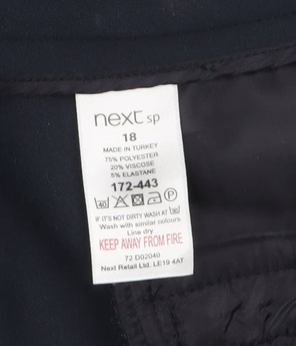 Next Women’s Black Straight Leg Dress Pants Size 18 Stretch Trousers
