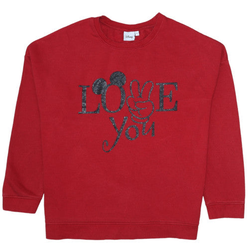 Womens UK Size XL Disney Red Pullover Sweatshirt