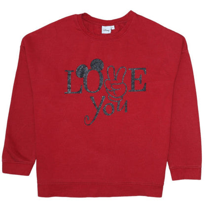 Womens UK Size XL Disney Red Pullover Sweatshirt