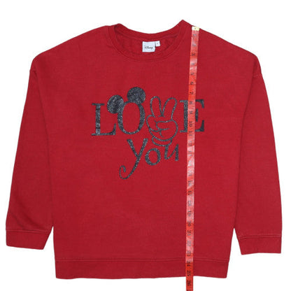 Womens UK Size XL Disney Red Pullover Sweatshirt