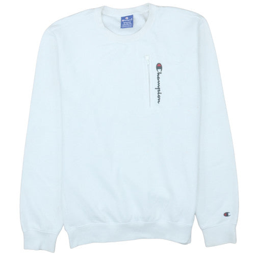 Mens UK Size M Champion White Pullover Sweatshirt