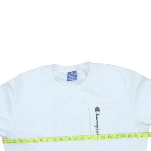 Mens UK Size M Champion White Pullover Sweatshirt