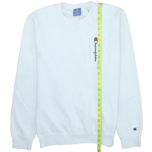 Mens UK Size M Champion White Pullover Sweatshirt