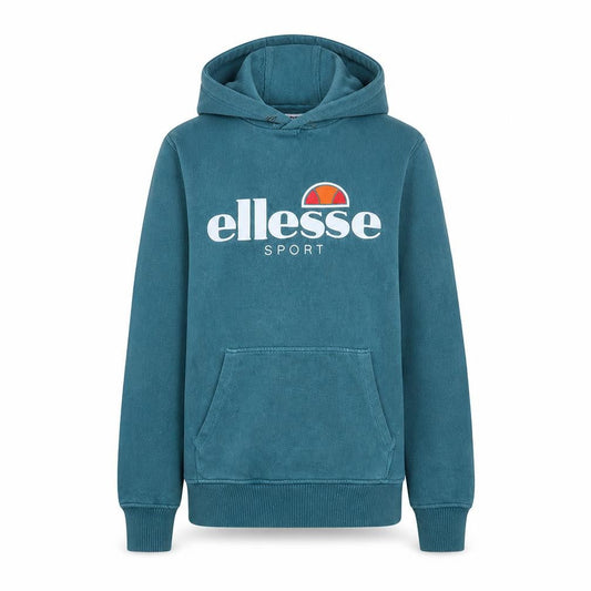 Front view of Ellesse women’s teal hoodie uk 8 pullover cotton blend sport style