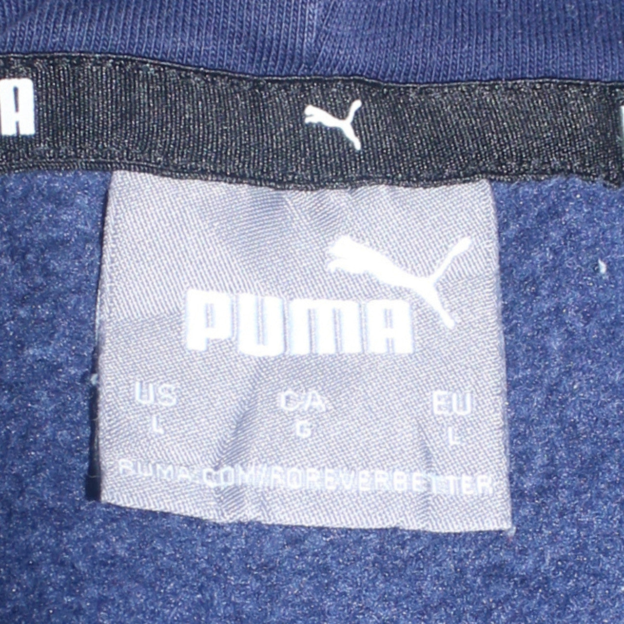 Mens UK Size L PUMA Blue Pullover Hoodie