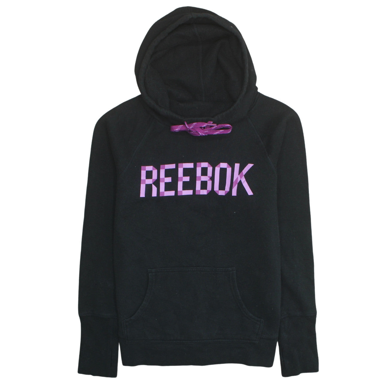 Womens UK Size M Reebok Black Pullover Hoodie
