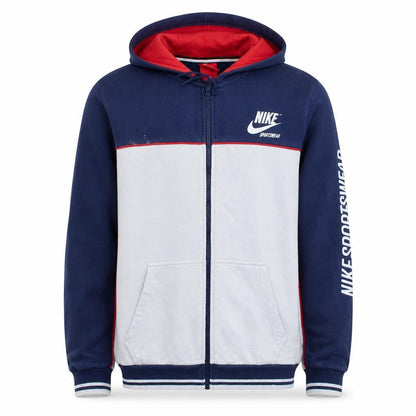 Mens UK Size M Nike Blue Full Zip Hoodie