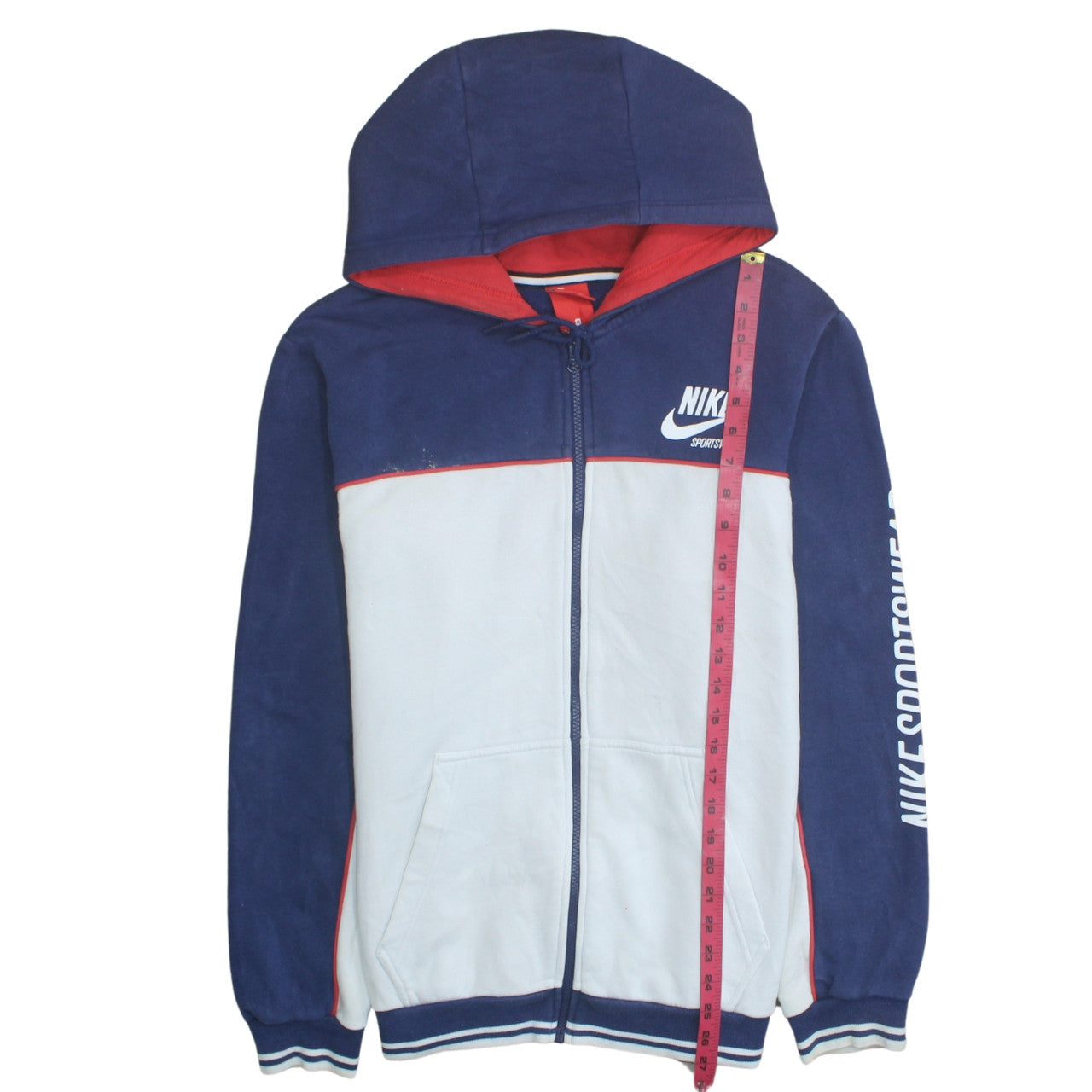 Mens UK Size M Nike Blue Full Zip Hoodie
