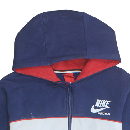 Mens UK Size M Nike Blue Full Zip Hoodie