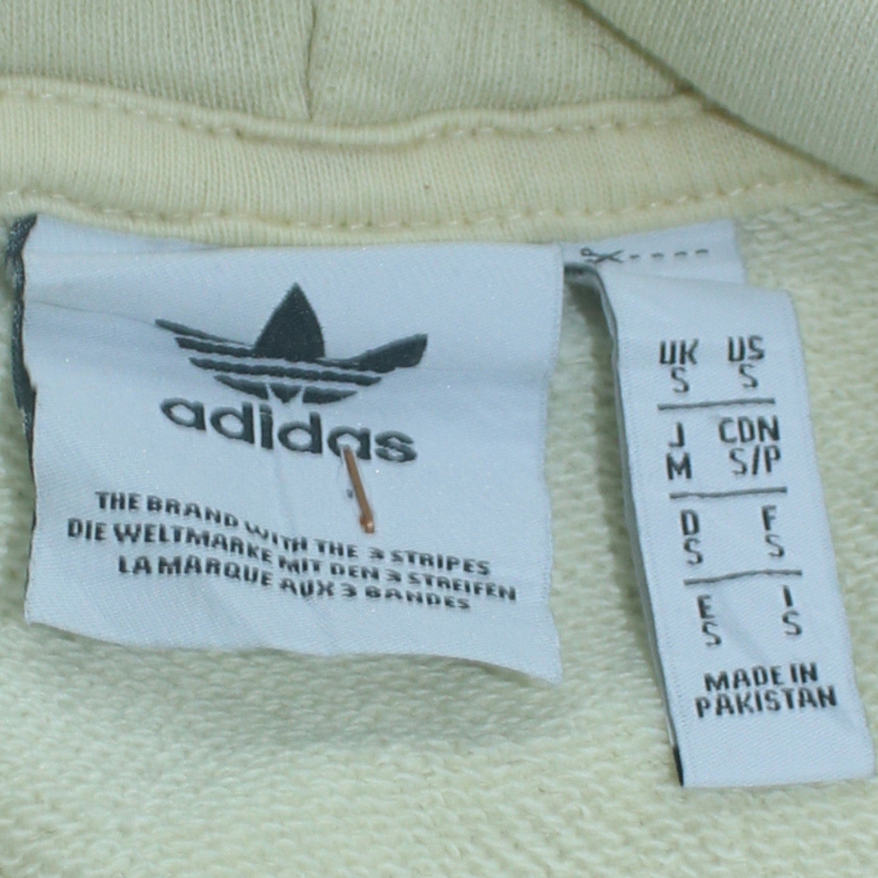 Mens UK Size S adidas Beige Pullover Hoodie