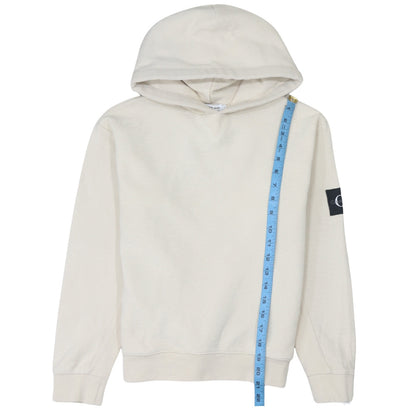 Calvin Klein Jeans Boys Beige Pullover Hoodie Size 14 Years Logo Sleeve