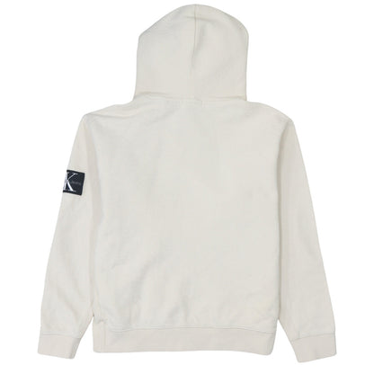 Calvin Klein Jeans Boys Beige Pullover Hoodie Size 14 Years Logo Sleeve