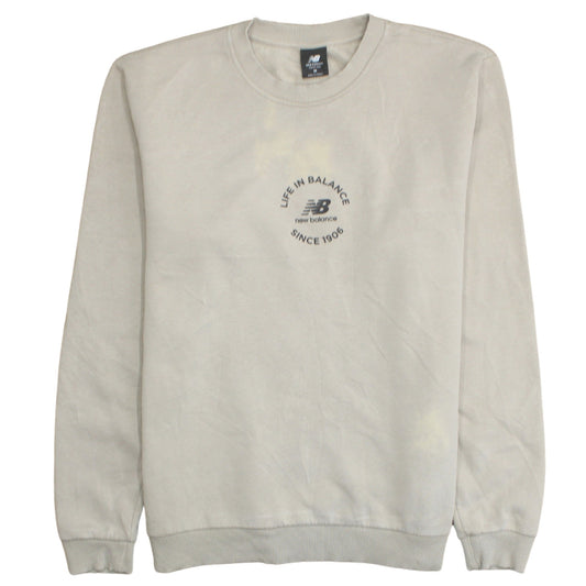Womens UK Size M New Balance Beige Pullover Sweatshirt